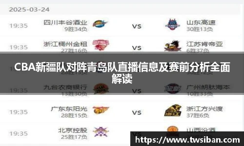 CBA新疆队对阵青岛队直播信息及赛前分析全面解读